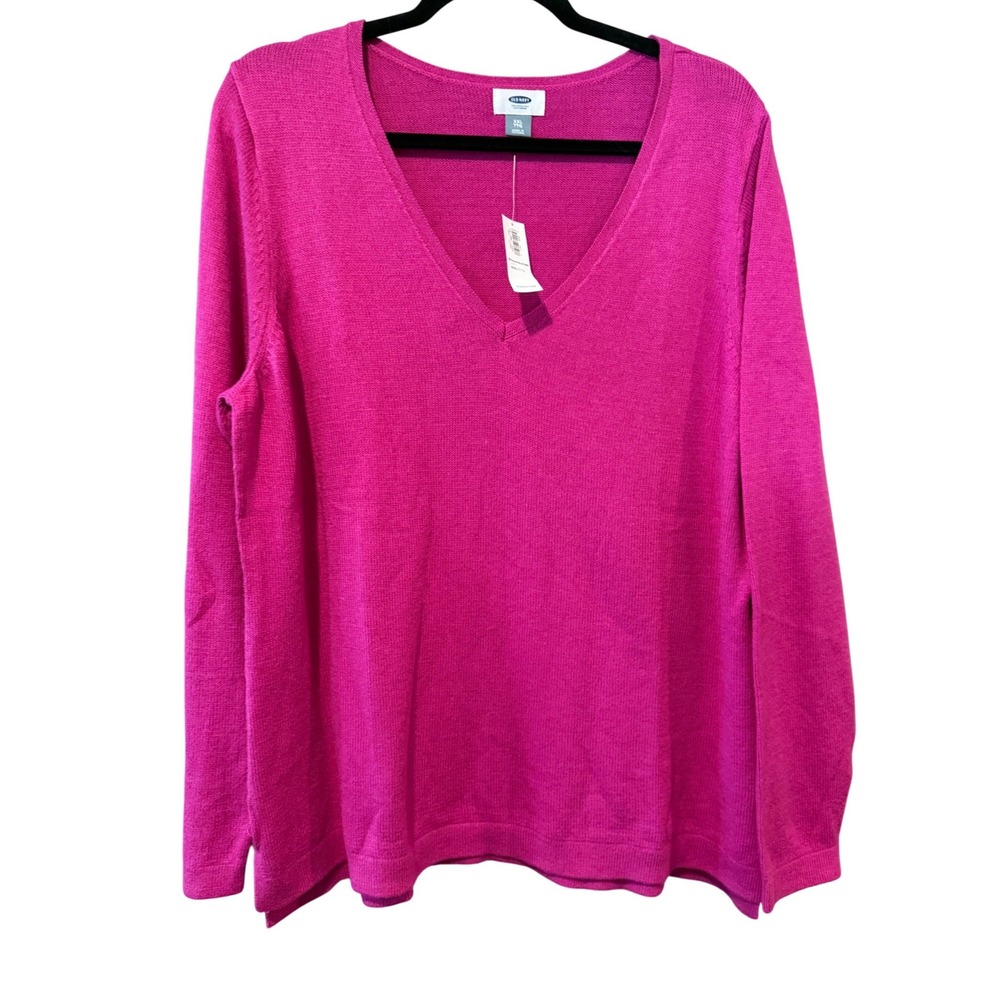 Old Navy Womens XXL Pink V-Neck Sweater Classic V-Neck Sweater New